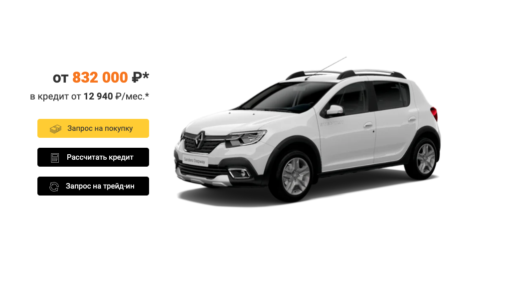 Цены на Renault Sandero