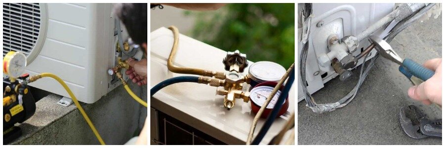 На фото: Демонтаж сплит-системы