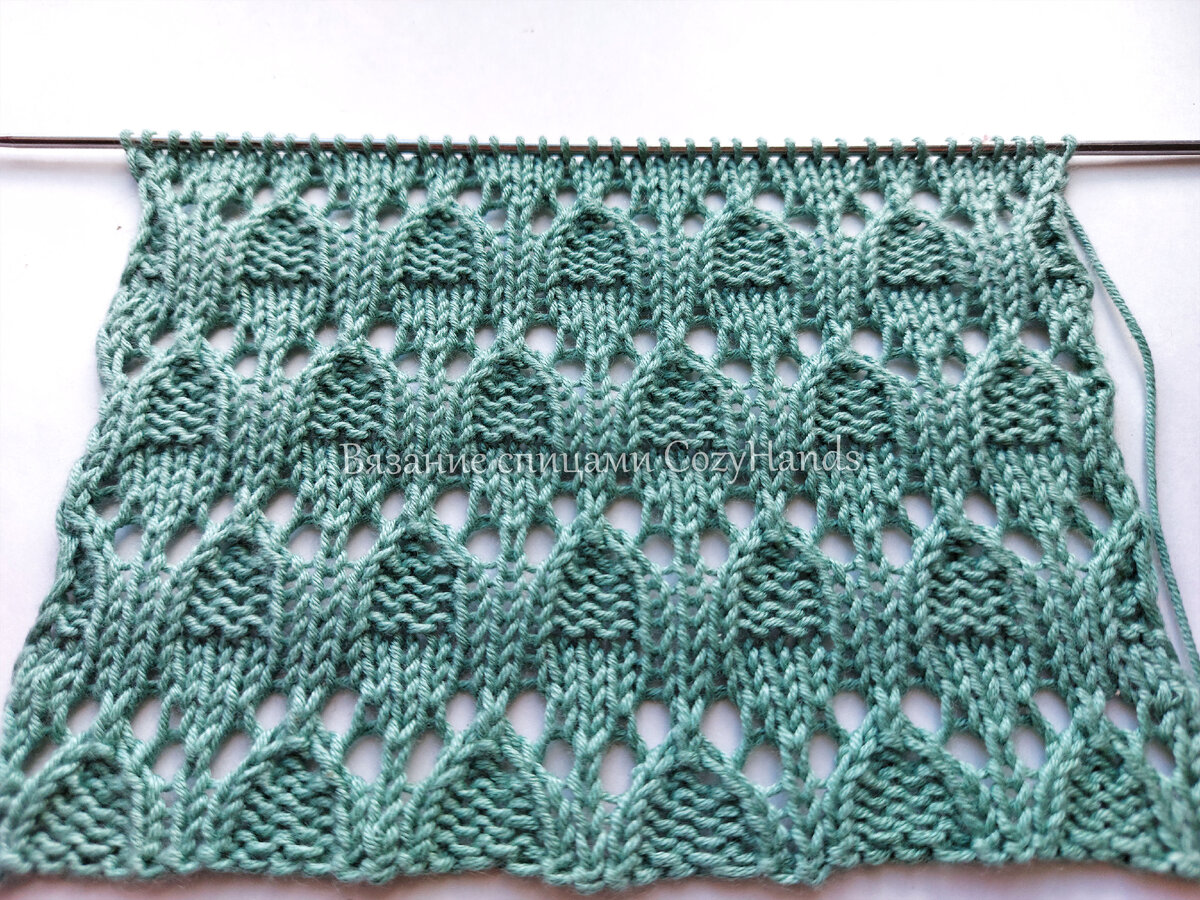 Ажурные желуди спицами 