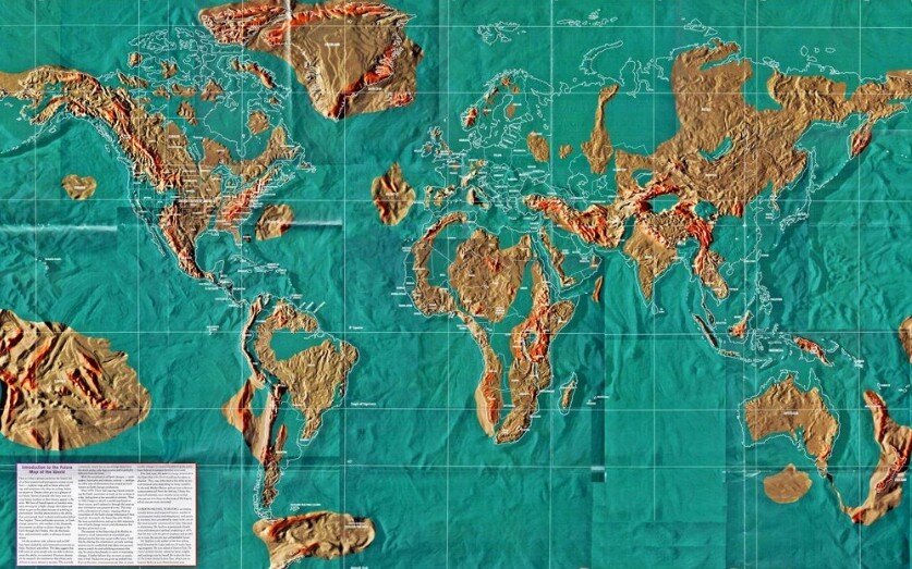 Карта Эдгара Кейси. Земной шар после потопа.