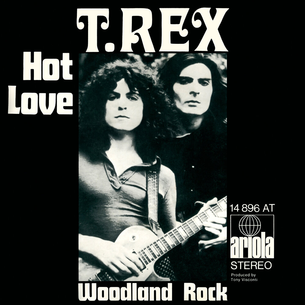 Обложка сингла "Hot Love" английской глэм-рок-группы T.Rex
