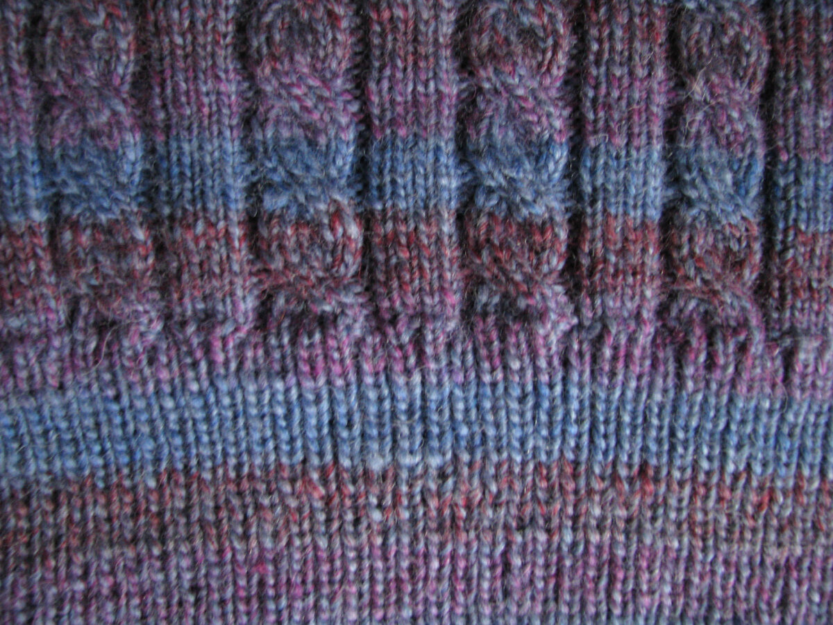 Вязка резинки с косами. Фото автора.