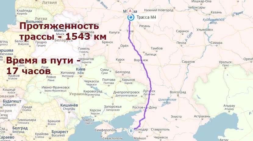 Карта минск москва крым