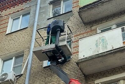    Ремонт фасада дома © Пресс-служба Госжилинспекции Московской области