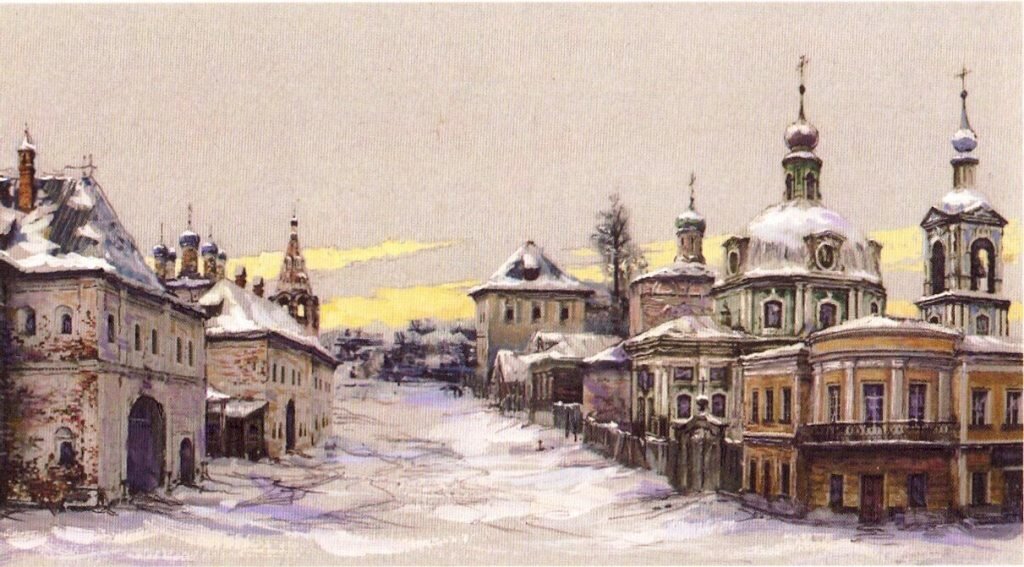 Слева башенки над воротами Соляного двора