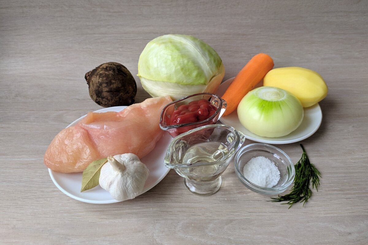 ингредиенты для приготовления борща