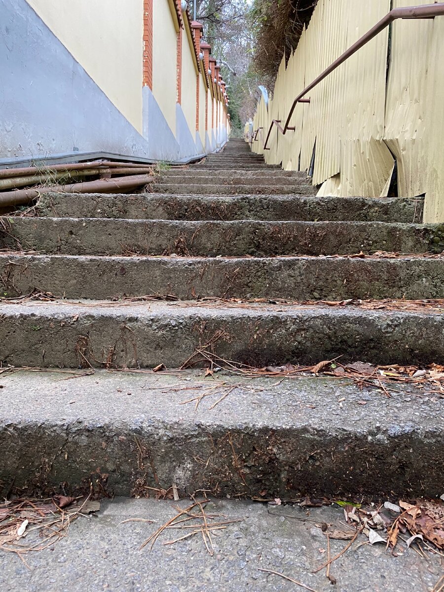 Спуск к пляжу, вид снизу 