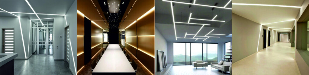 Фото светодиодного профиля для LED-ленты в интерьере.