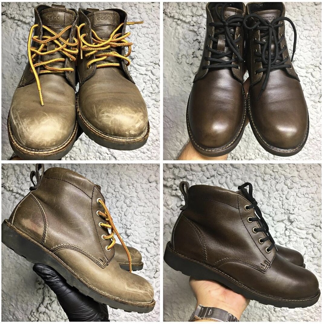 Фото из Инстаграма @gutalin08, сервис в нашем городе по восстановлению изделий из кожи.