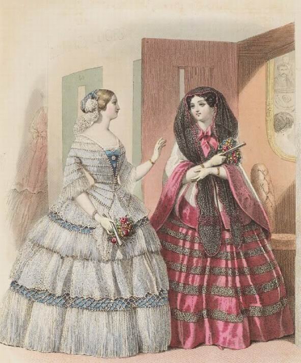 Нарядные туалеты, 1854 год.