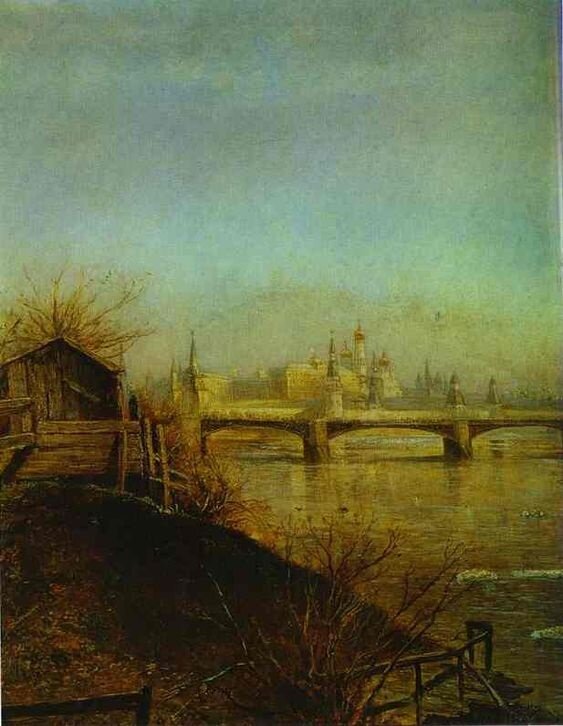 Саврасов. Вид на Московский Кремль весной 1873 года.