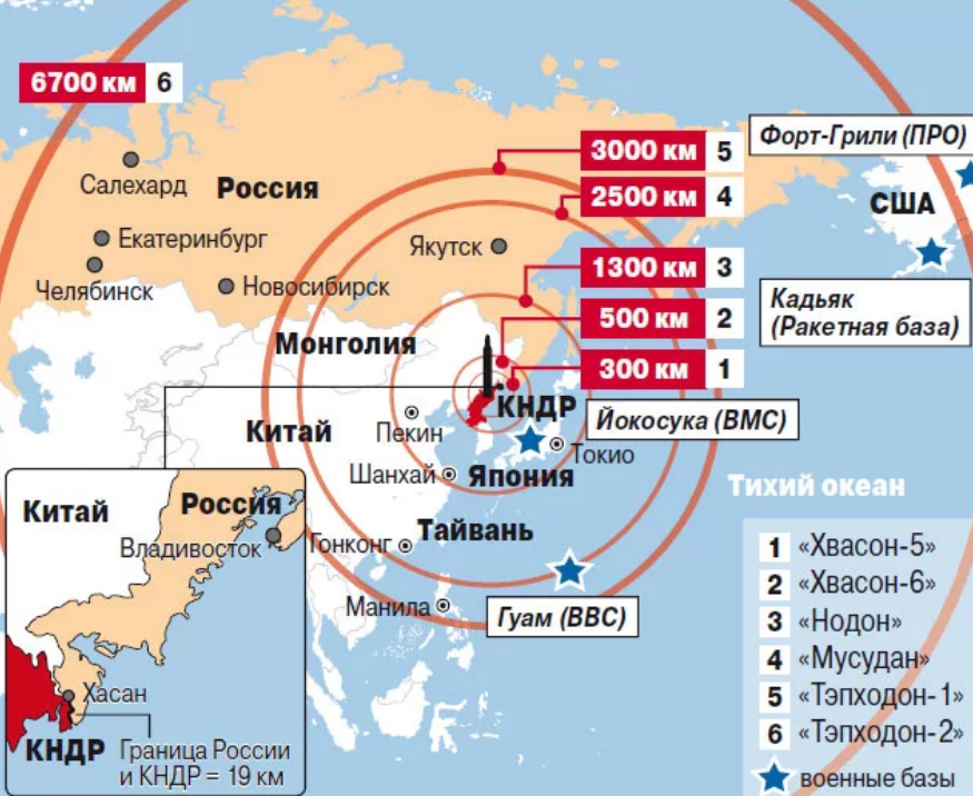 Сколько ядерных ракет америки. Дальность ядерных ракет США на карте. Дальность северокорейских ракет. Военные базы США В Японии на карте. Ракетные базы США В Южной Корее.