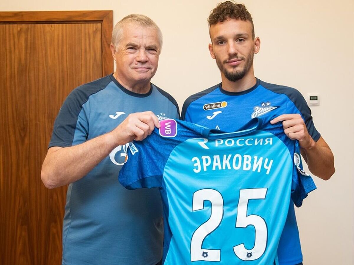    Председатель совета директоров "Зенита" Александр Медведев и Страхиня Эракович© Фото : Сайт "Зенита"