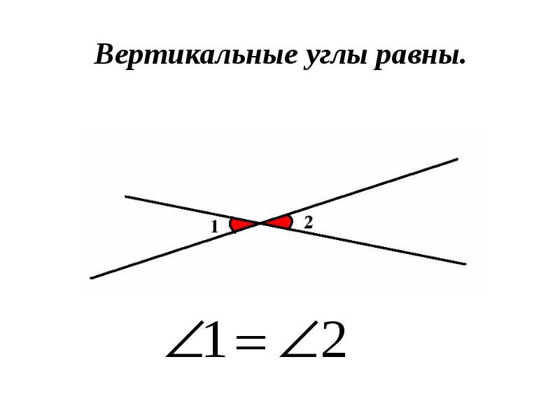 Свойства вертикальных углов