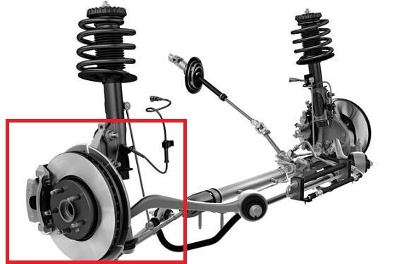 Неподрессоренная масса. Также в неё входит колесо