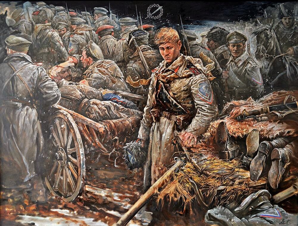 "Ледяной поход. Перетерпевшие до конца". Художник Андрей Николаевич Ромасюков.