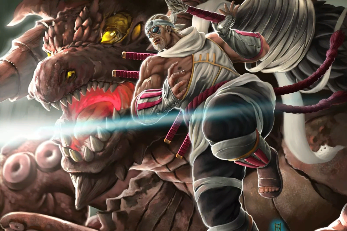 Киллер Би(Джинчурики 8 Хвостого) с мечом Самехада