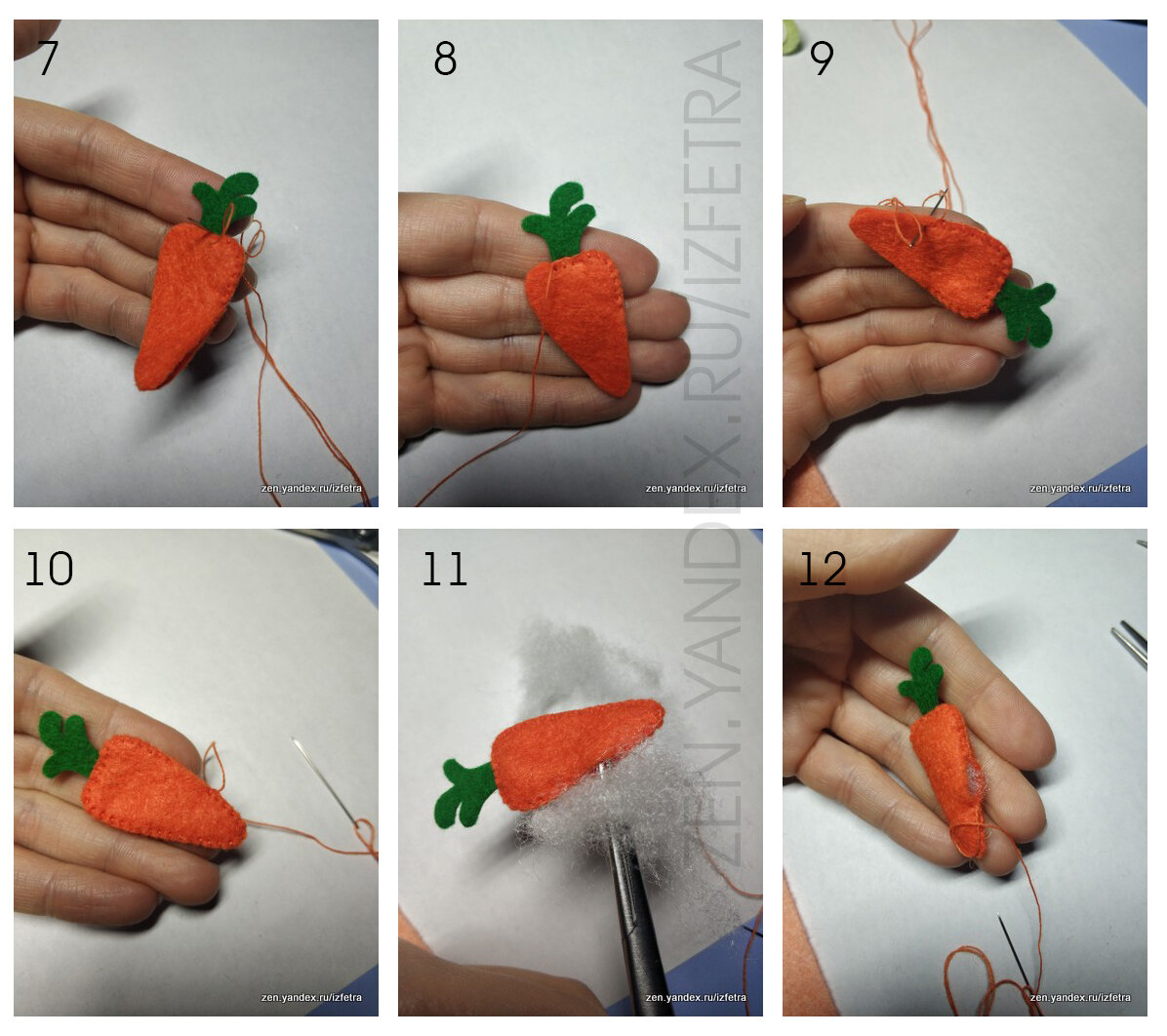 Как сделать морковку из фетра
