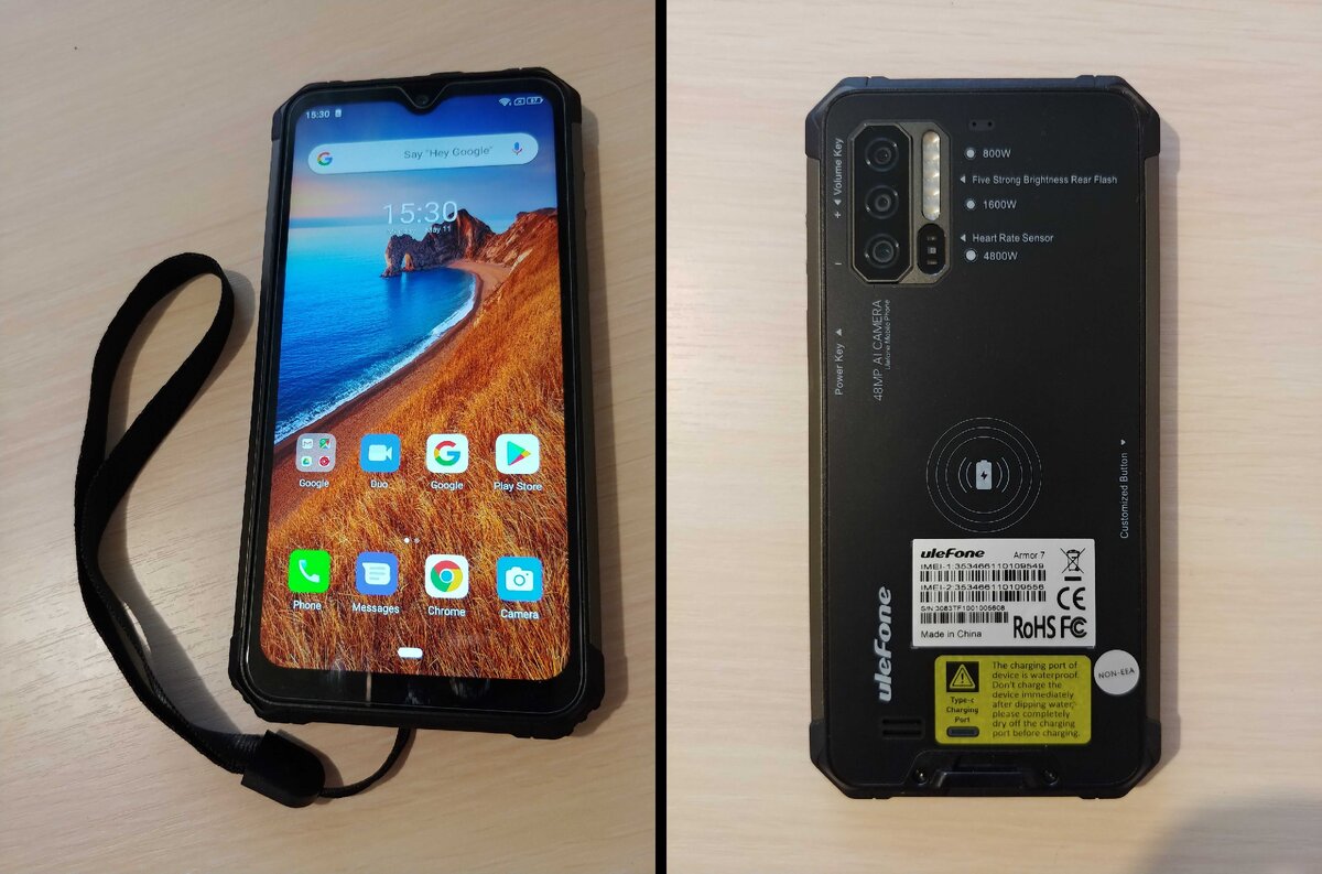 Ulefone Вид спереди и сзади