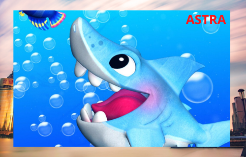 Добрая акула, рисованная картинка