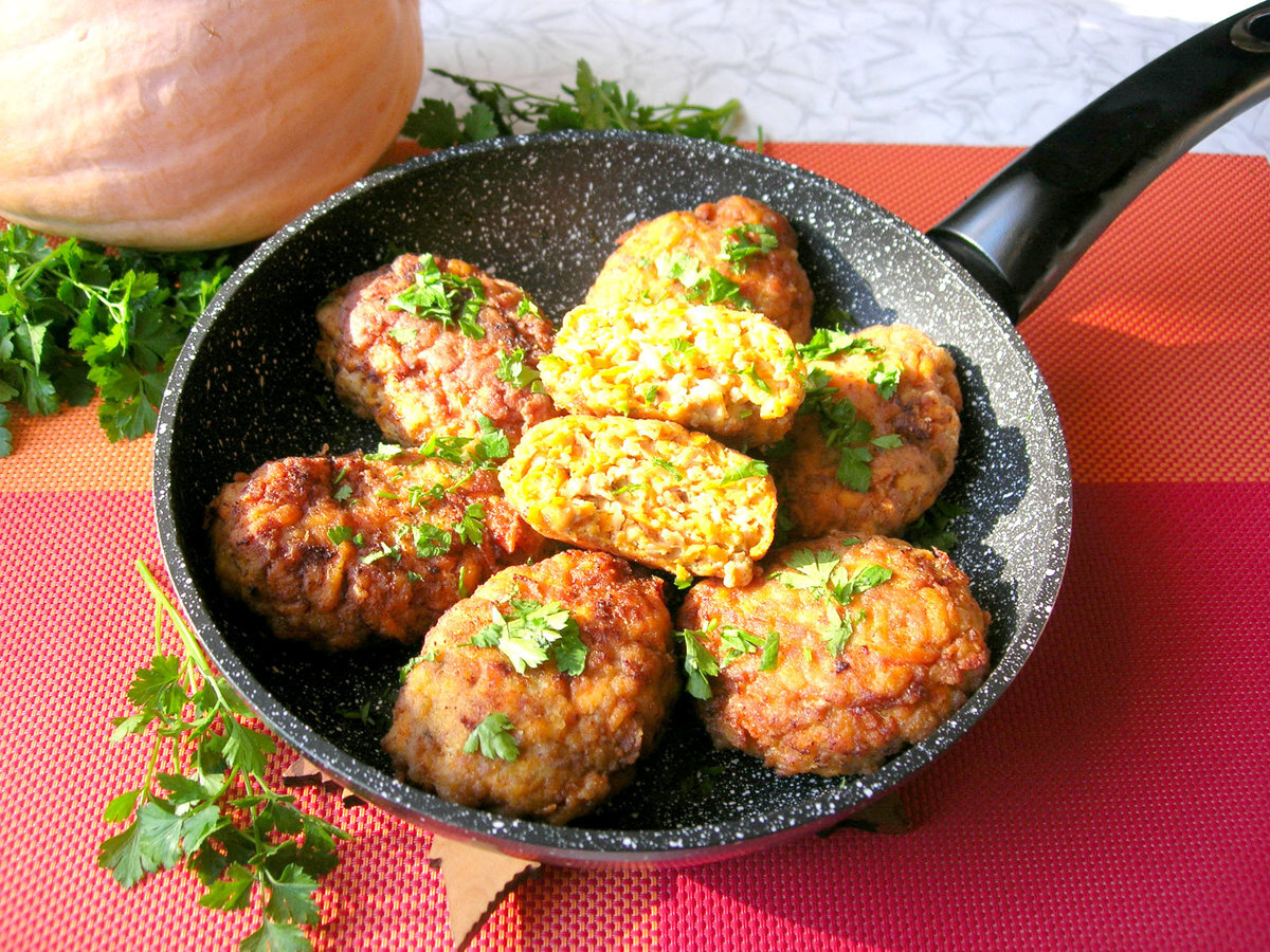 Котлеты с тыквой из мяса