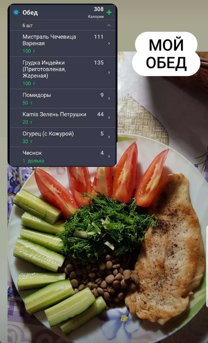 Мой пп обед и ведение дневника