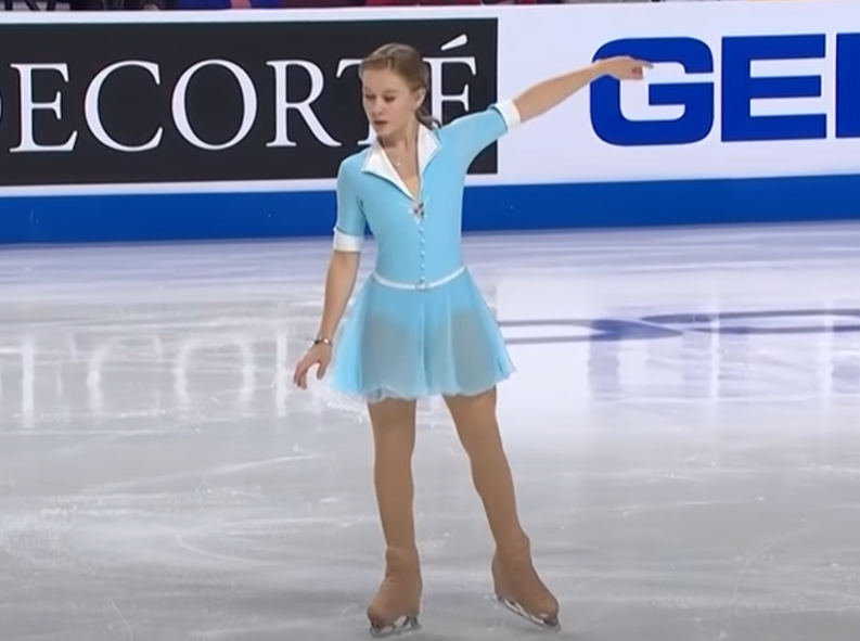 Екатерина Куракова, произвольная программа. Скриншот с трансляции