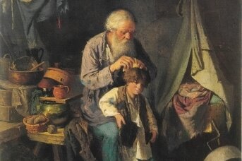 Василий Перов "Дедушка и внучек" 1871 г