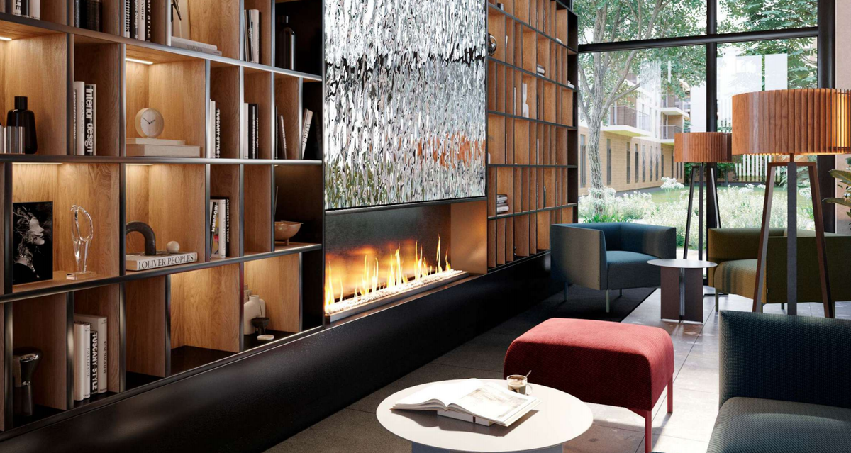 Рендер лобби и переговорной зоны.