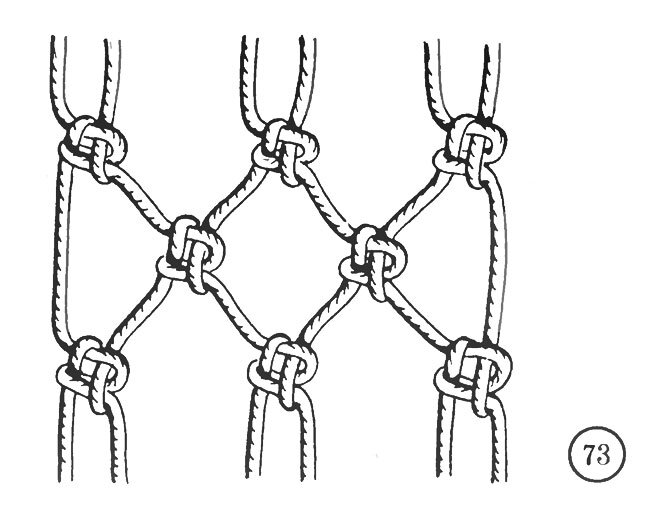 Схема плетения сетки из веревки