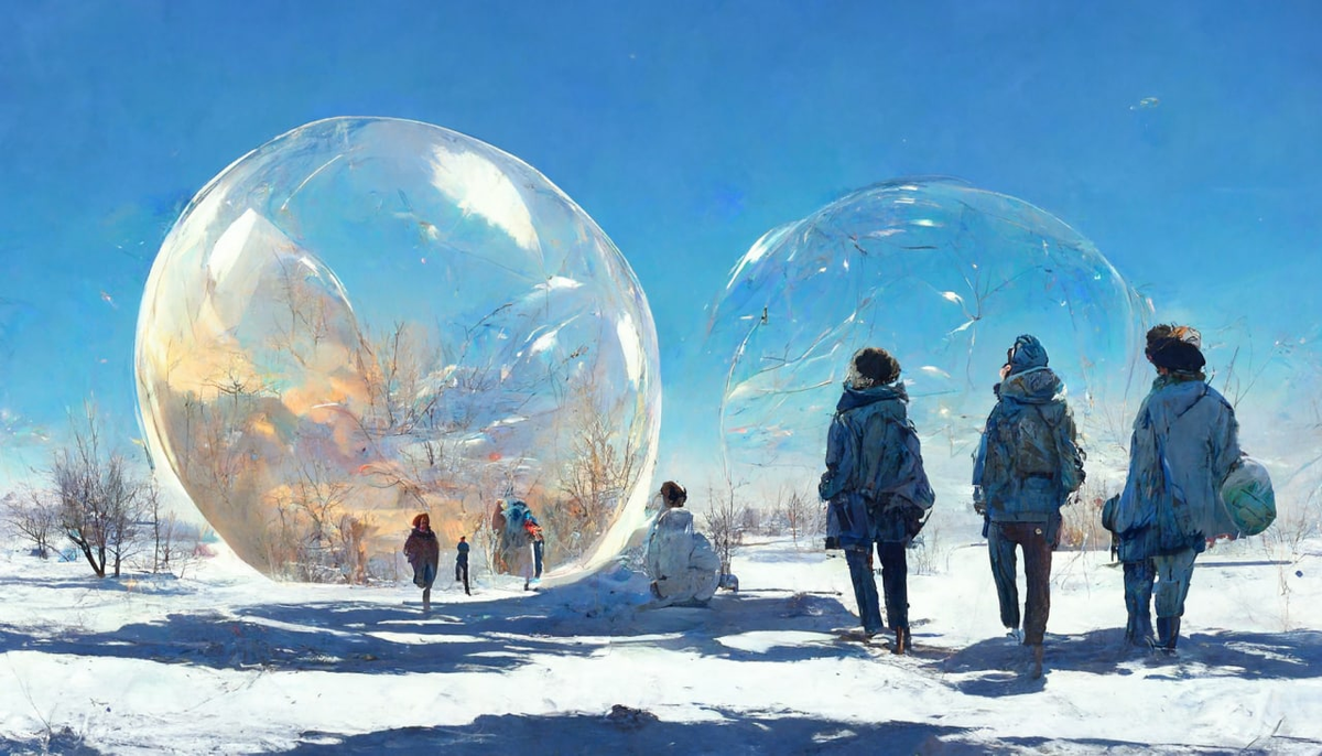 Discord @innergnome #MidJourney #art #drawing #mobius #snow #environment
