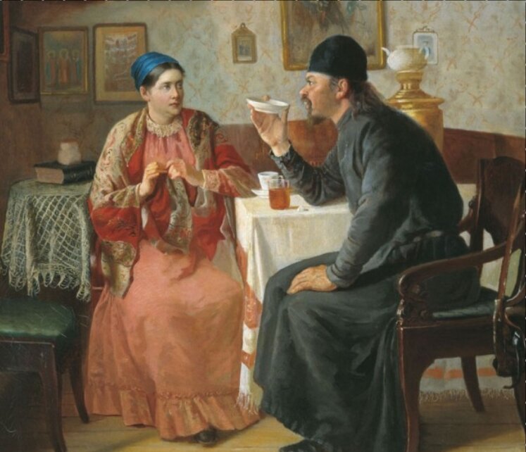 фрагмент картины "Чаепитие" 