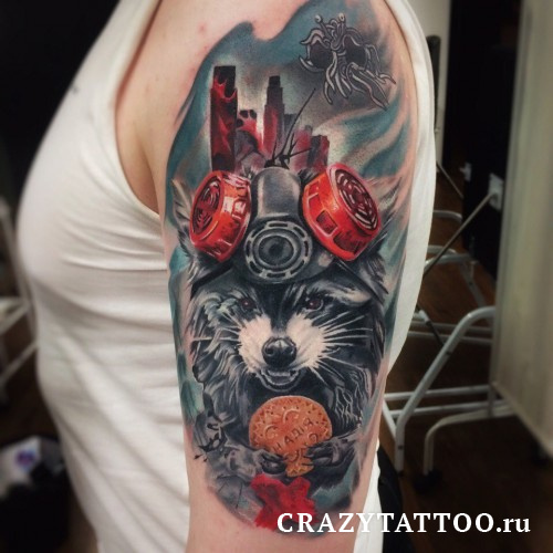 Полурукав в реалистическом стиле