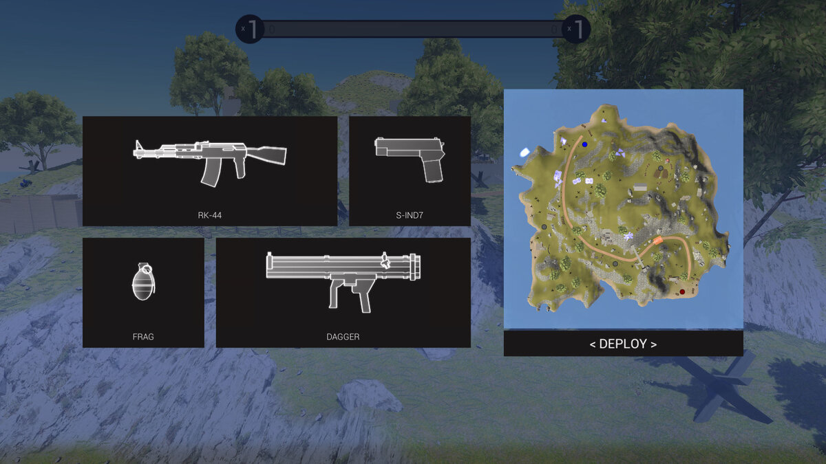 Начало боя начинается ,как всегда, с выбора вооружения: в нашем распоряжении 4 автомата,дробовик, снайперская винтовка, 3 пистолета на выбор, гранаты, базука, и аптечка с коробкой боеприпасов. В игре нет классов, можно свободно комбинировать оружие, и стили ведения боя: хотите снайпера с базукой? - пожалуйста, все в ваших руках.