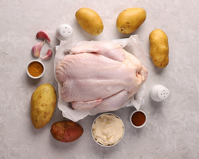 1. Курица с картошкой и майонезом в духовке