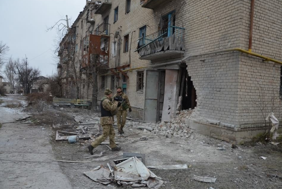 Повреждения дома в Горловке 