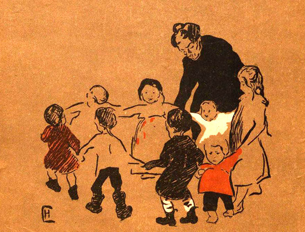 Иллюстрация с обложки книги Аделаиды Симонович «Детский сад»