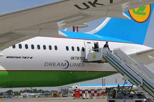  Dreamliner авиакомпании "Узбекистон хаво йуллари". Фото с сайта Uzbekistan Airways