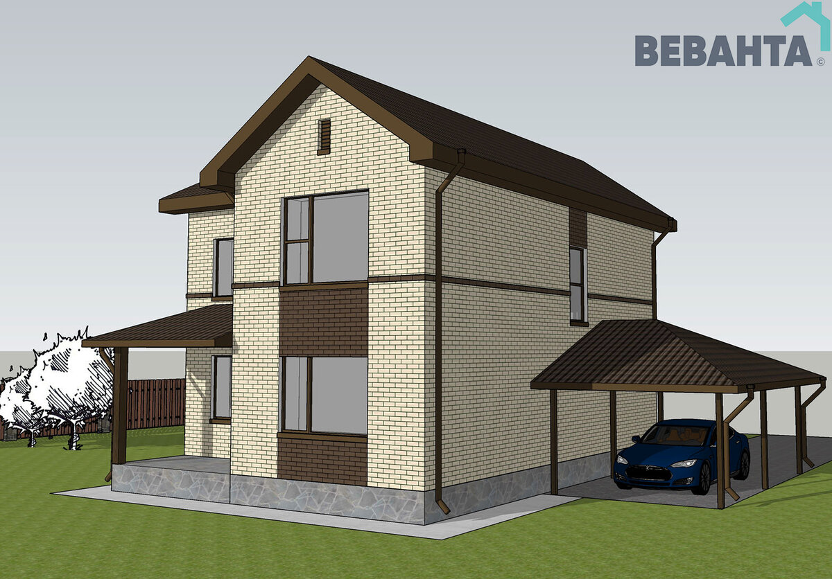 Проектом предусмотрена облицовка из керамического кирпича