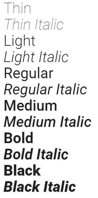 Гарнитура Roboto