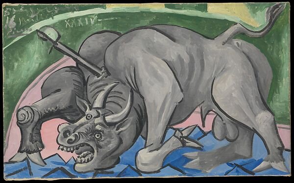 Pablo Picasso "The Dying Bull" (1934) - oil on canvas - 33.7 x 55.2 cm - Metropolitan Museum of Art, New York, New York, USA