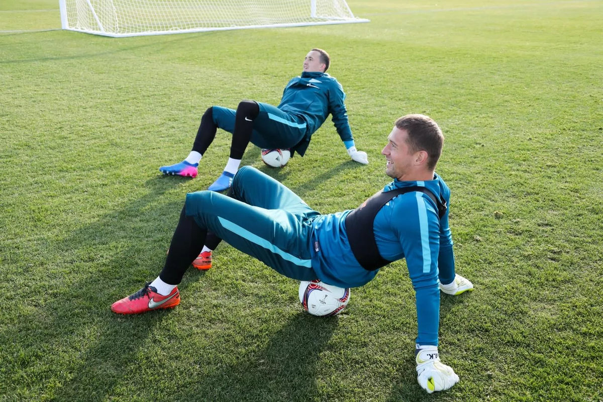 Михаил Кержаков и Андрей Лунёв на тренировки