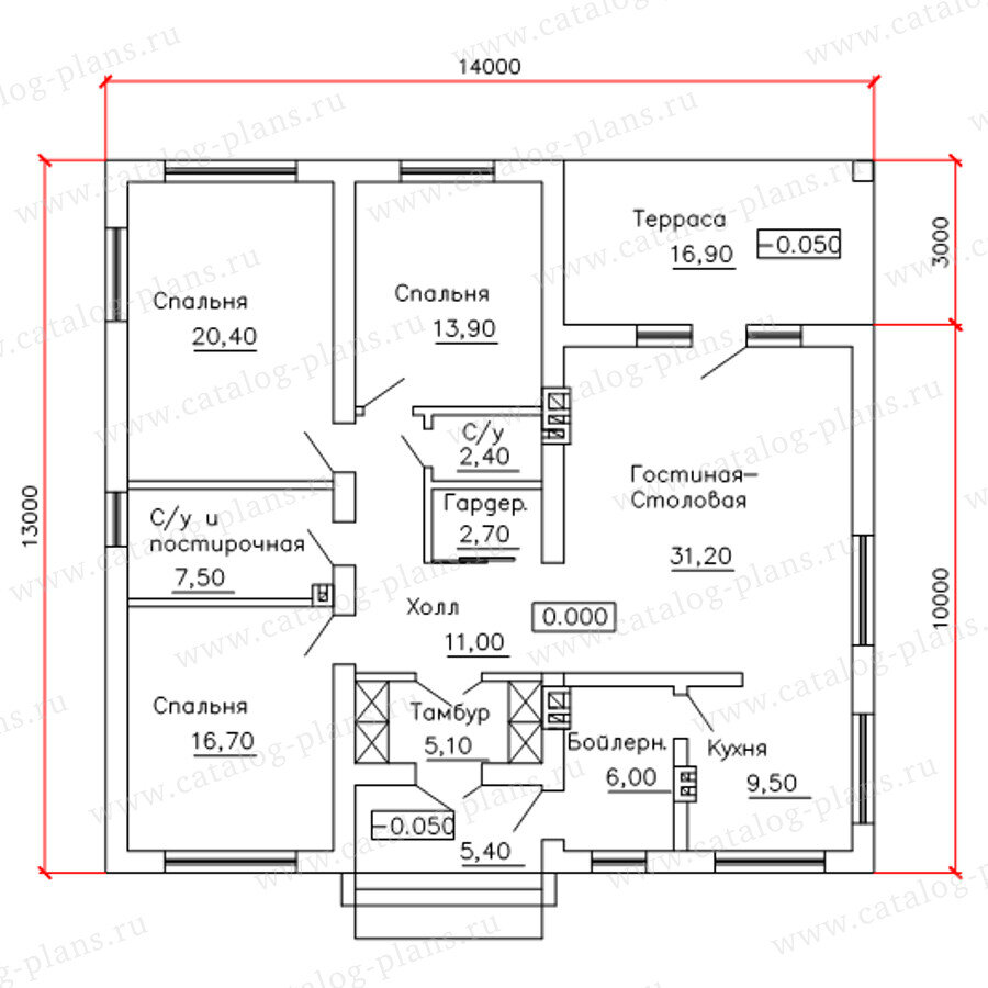 План дома. Изображение с сайта https://catalog-plans.ru