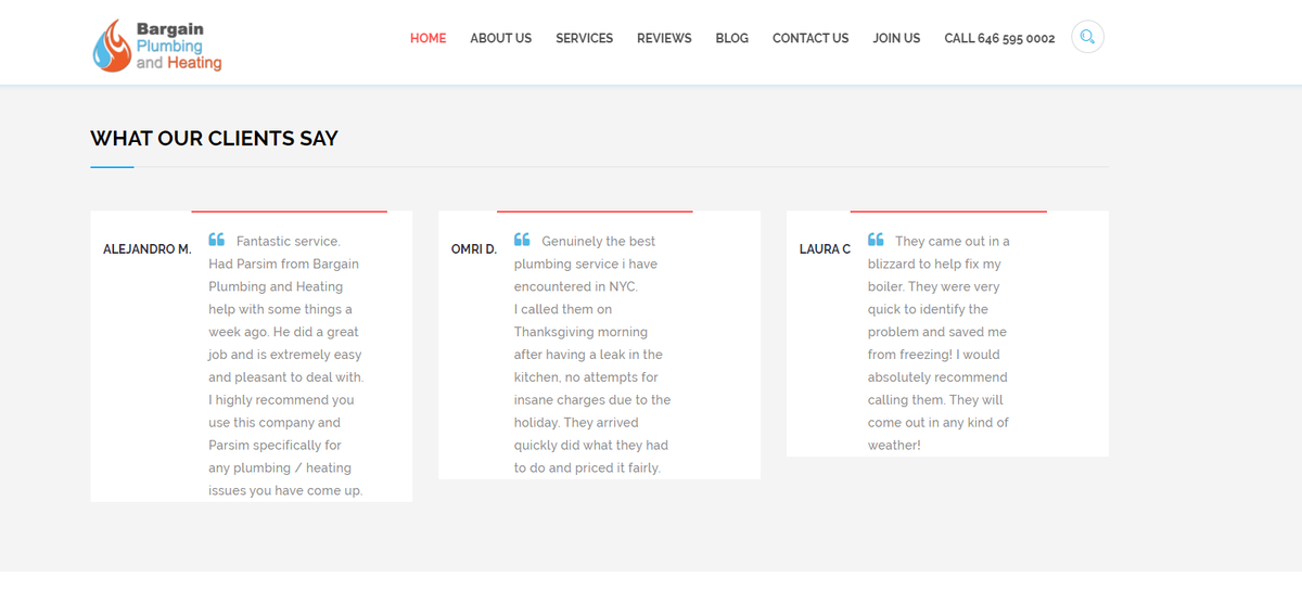 Пример сайта (взято с https://www.bargainplumbingheating.com)