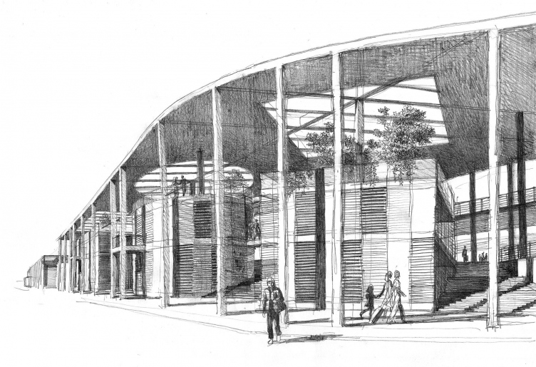 Реконструкция привокзальной площади.  Ракурс с трамвайной остановки "Новый Вокзал"
