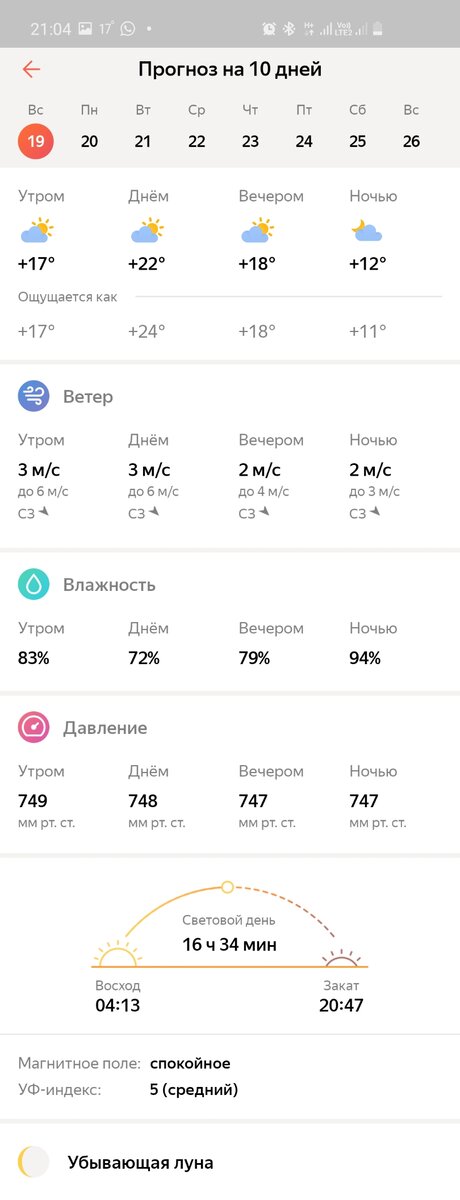 Прогноз погоды и клева рыбы