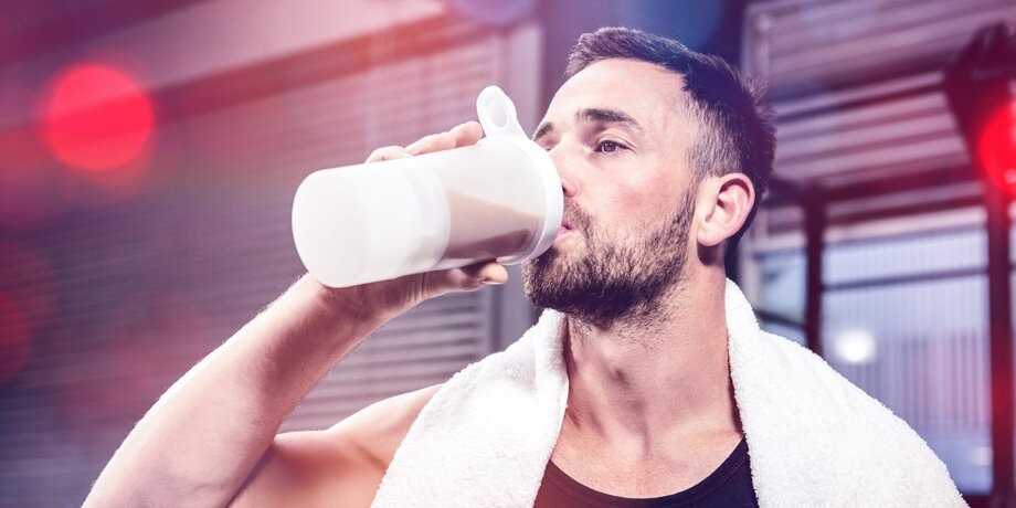 Пример  спортсмена, который употребляет протеин.