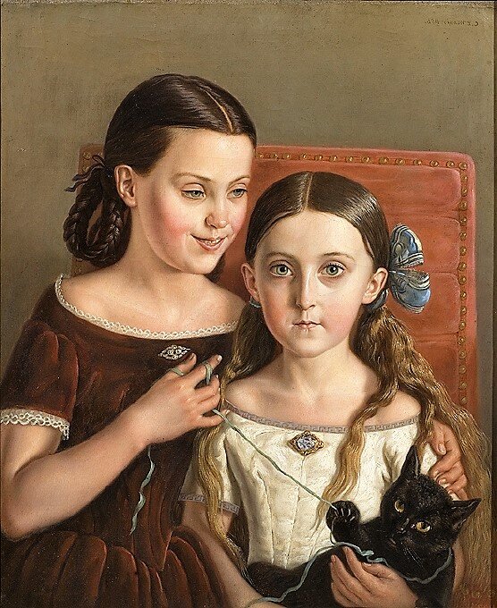 «Портрет племянниц Сигрид и Анны Мазер»,1858, Национальный музей, Стокгольм