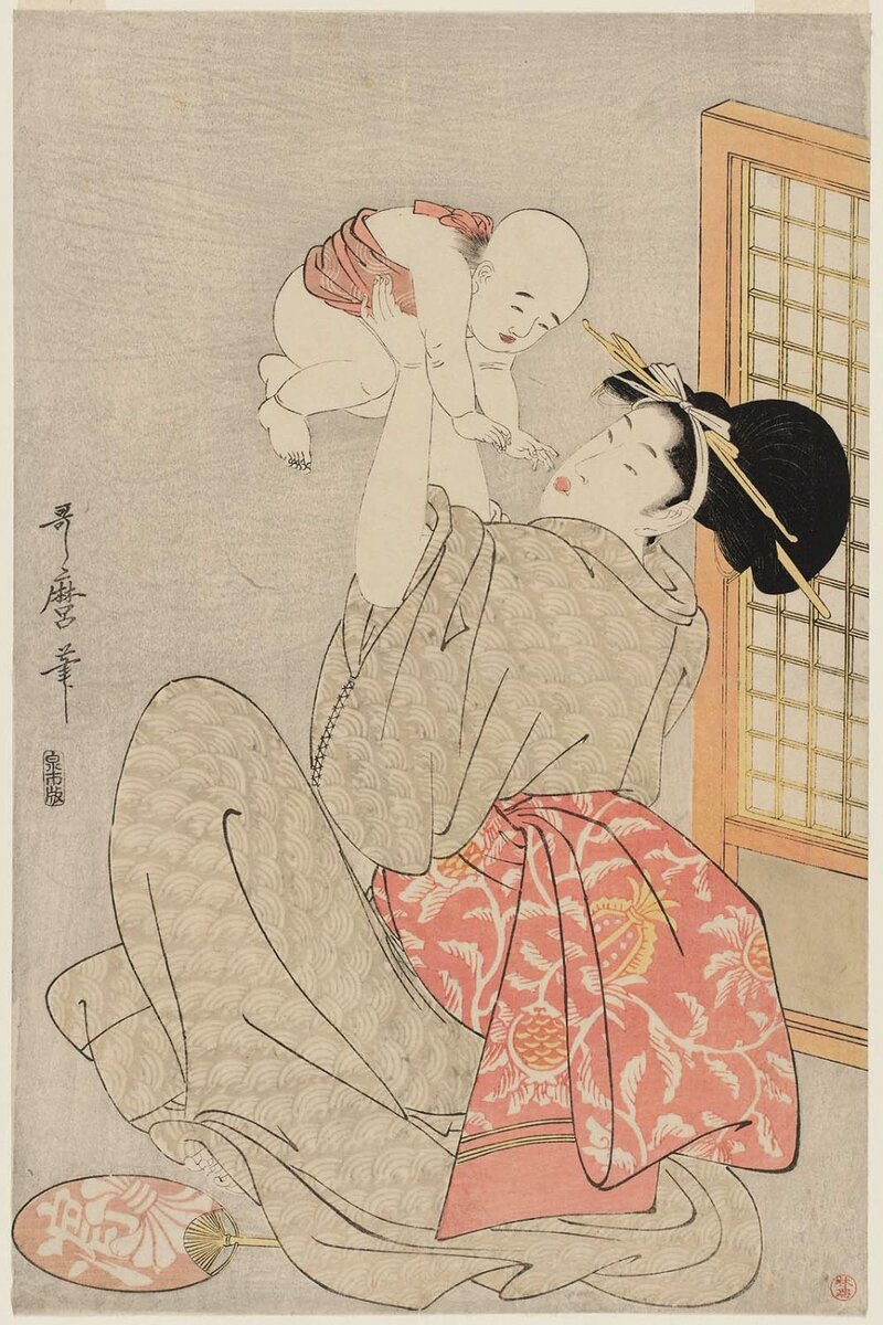 Artist:Kitagawa Utamaro Title:Mother Bouncing Baby Date:1803