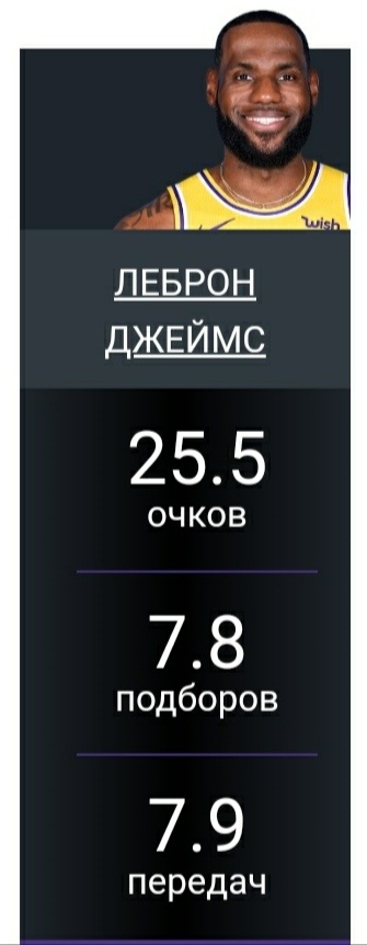 Статистика Леброна Джеймса 